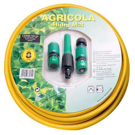 MANGUERA JARDIN HIDRO MAT Ø 15 MM. - 5/8 ROLLO 15 METROS CON  ACCESORIOS