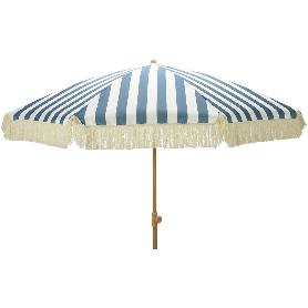 PARASOL RAYAS FALDON CUERDA 200 CM AZUL