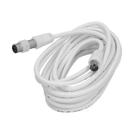 PROLONGACION TV - VIDEO. 5 METROS TOMA 9,5 MM. CON ADAPTADOR MACHO HEMBRA