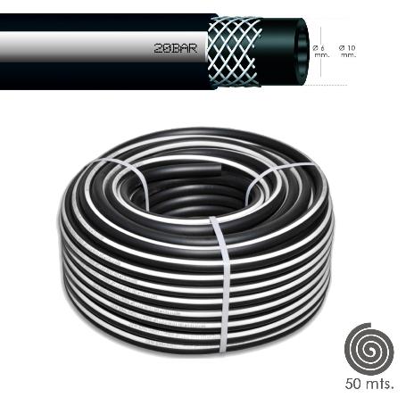 MANGUERA AIRE COMPRIMIDO NEGRO   6X14MM. 20 BARES ROLLO 50 METROS