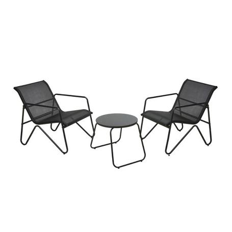 MESA 47X43 CM + 2 SILLONES METAL TEXTILENE CONJUNTO