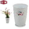MACETA PLASTICO RATAN BLANCA 14 CM