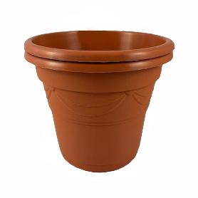 MACETA MARRON 17 CM LOTE 2