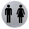 CARTEL ALUMINIO BAÑO HOMBRE/MUJER Ø12 CM.