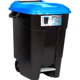 CONTENEDOR RESIDUOS CON PEDAL 100L. DISPONIBLE EN VARIOS ACABADOS. ACABADO AZUL