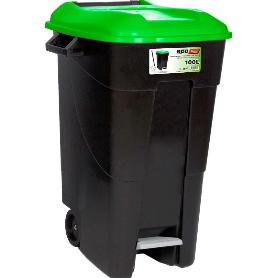 CONTENEDOR ECO TAYG 100 L C/PEDAL NG/VERDE 421037