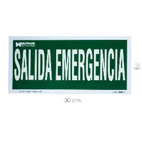 CARTEL SALIDA DE EMERGENCIA 15X30 CM.