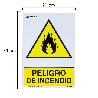 CARTEL PELIGRO DE INCENDIO 30X21 CM.