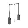 EMUCA COLGADOR ABATIBLE PARA ARMARIO SWAY, ANCHO REGULABLE 450-600MM, ACERO, ALUMINIO Y PLÁSTICO, PINTADO TITANIO