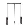 EMUCA COLGADOR ABATIBLE PARA ARMARIO SWAY, ANCHO REGULABLE 830 - 1150MM ACERO, ALUMINIO Y PLÁSTICO, PINTADO TITANIO
