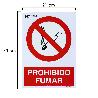 CARTEL PROHIBIDO FUMAR 30X21 CM.