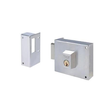 CERRADURA DE SOBREPONER DE UN PUNTO DE CIERRE 124 CON SOLO PALANCA, CILINDRO FORJADO, ENTRADA DE 50MM, CAJA DE 100M