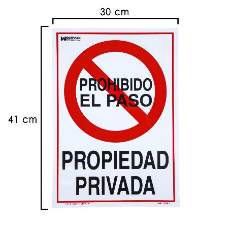 CARTEL PROPIEDAD PRIVADA 41X30 CM.