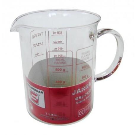 JARRA MEDIDORA 1 LT. VIDRIO BOROSILICATO 01659