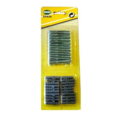 AMIG FINSTOC BLISTER 5500 20 TIRAFONDO+TACO PARA CREMALLERA 6000 (CAJA 10 UNIDADES)