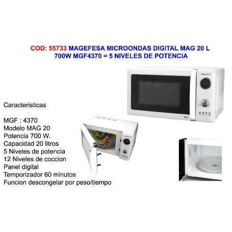 BAJA MAGEFESA MICROONDAS DIGITAL MAG 20L  700W MGF4370