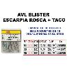 AVL BLISTER ESCARPIA ROSCA ZINCADA + TACO 18X50 2028 (CAJA 15 UNIDADES)
