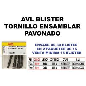 AVL FINSTOCK BLISTER TORNILLO ENSAMBLAR 7X50 PAVONADO 7290 (CAJA 15 UNIDADES)