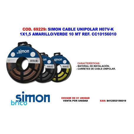 SIMON FINSTOC CABLE UNIPOLARH07V-K1X1,5 AMARI-VER 10 MT 10156010