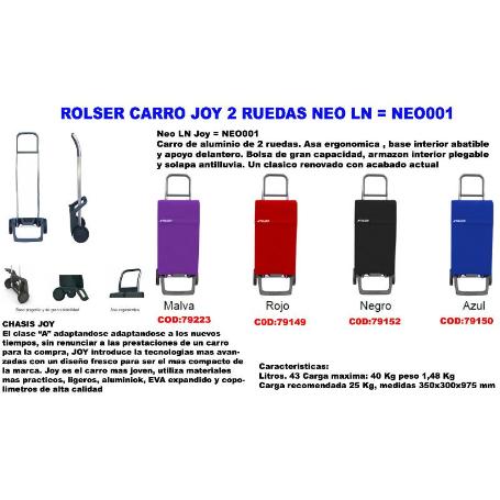 BAJA ROLSER CARRO JOY 2 RUEDAS NEO LN ROJO NEO001