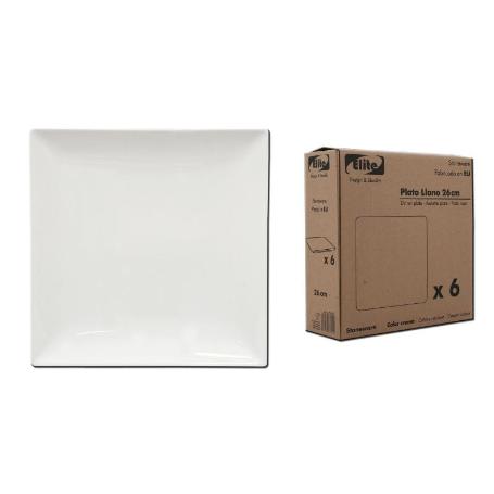 VAJILLA FINSTOCK ELITE CAJA 6 PLATO LLANO 26CM IVORI BRIL B25001