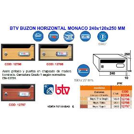 BTV BUZON FINSTOCK HORIZ MONACO 11 ROBLE 240X120X250 MM 13611