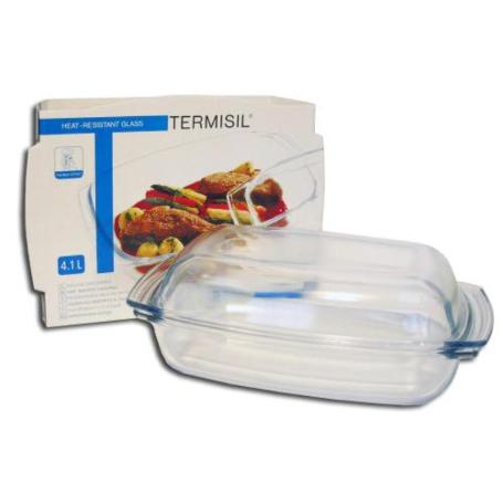 BAJA TERMISIL CACEROLA RECTANG.CRISTAL+TAPA HORNO-MICR.4,1 L 