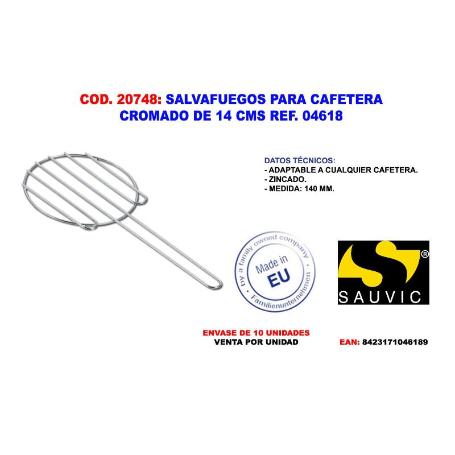 BAJA SALVAFUEGOS CAFETERA CROMADO DE 14 CMS REF. 04618