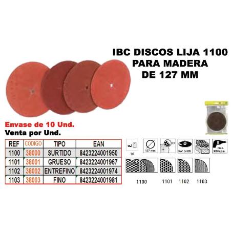 IBC FINSTOCK1-103 10 DISCOS LIJA 127MM MADERA FINOS