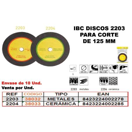 IBC FINSTOCK 2-204 DISCO 125MM CORTE CERAMICA
