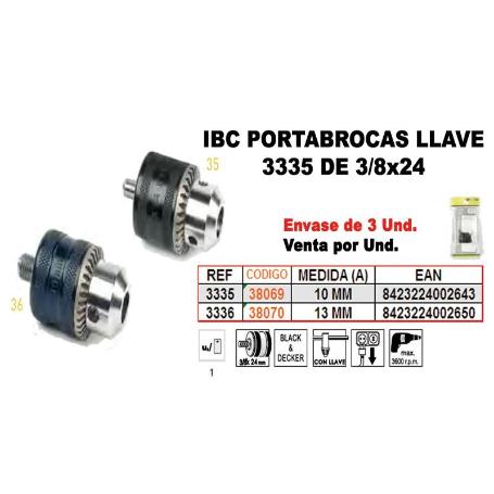 IBC FINSTOCK 3-335 PORTABROCAS LLAVE 3-8X24 M-10 MM