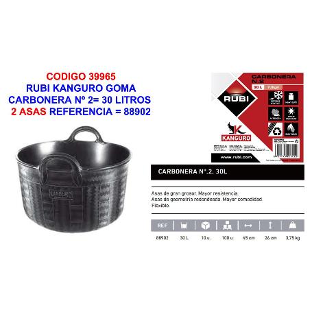 RUBI FIN KANGURO GOMA CARBONERA Nº2   30 L AL 26CM BO 45CM 88902