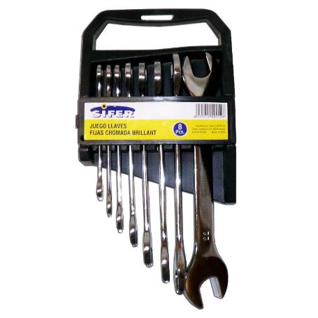 SIFER JUEGO LLAVE-FIJA 8 UND.CROMADA 6-22- BJT190