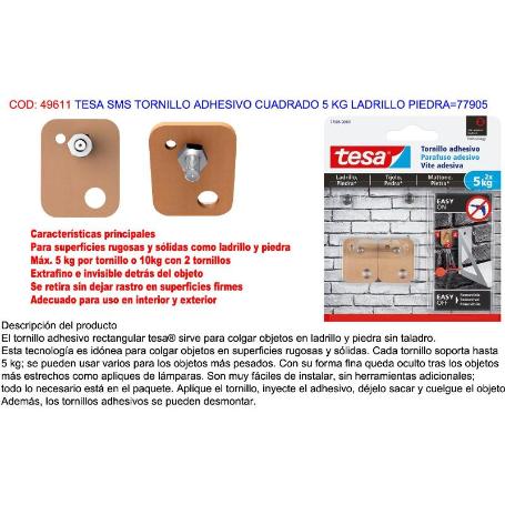 TESA FINSTOC SMS TORNILLO ADHESIVO CUADRADO 5 KG LADRILLO  77905