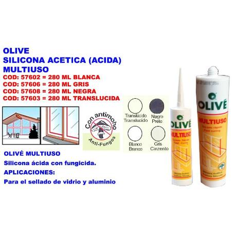 OLIVE SILICONA ACETICA (ACIDA) S-11 MULTIUSOS TRANSLUCIDA 280 ML