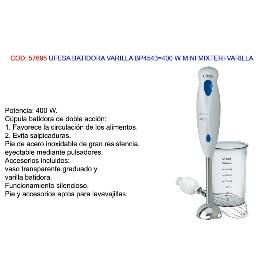 FINSTOCK UFESA BATIDORA VARILLA BP4543 400 W MINI MIXTER+VARILLA