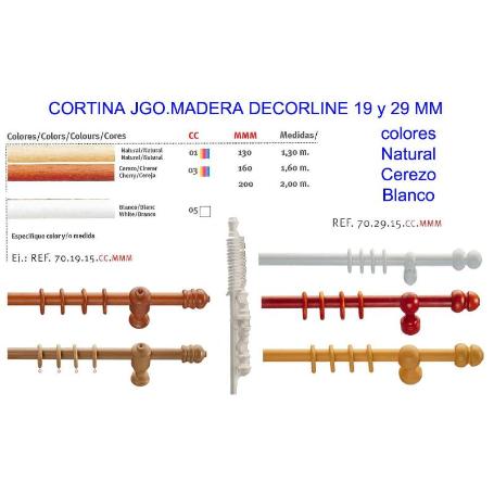 CORTINA FINSTOCK JGO.MADERA DECORLINE 29MMX3,00 MT NATURAL 01