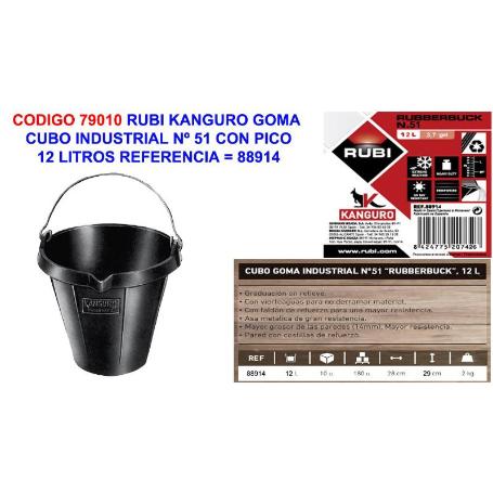 RUBI KANGURO GOMA CUBO INDUSTRIAL Nº 51 CON PICO 12 LITROS 88914