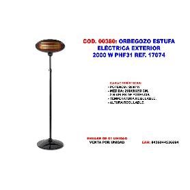ORBEGOZO FINST ESTUFA ELECTRICA  EXTERIOR 2000 W PHF31 REF 17074