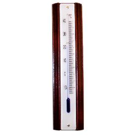 BAJA PLUVIA TERMOMETRO 101805  160X30 MM MADERA CAOBA 34005