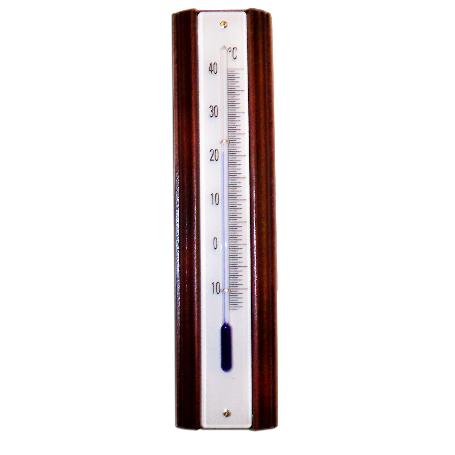 BAJA PLUVIA TERMOMETRO 101805  160X30 MM MADERA CAOBA 34005
