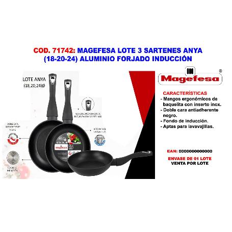 BAJA MAGEFESA LOTE TRES SARTENES ANYA (18-20-24)ALUMINIO