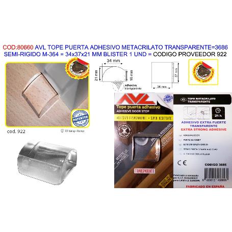 AVL FINST TOPE PUERTA ADH.METACRILM364 34X37X21MM BL1U 3686(922)
