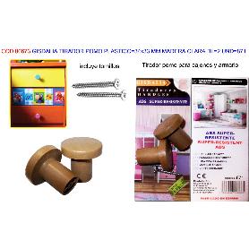 GISDALIA FIN TIRADOR POMO PLAST 34X33 MM MADERA CLARA BL2 UN 871