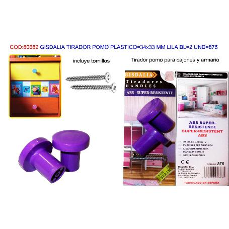 GISDALIA FINSTOCK TIRADOR POMO PLAS 34X33 MM LILA BL2UND 875