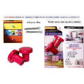 GISDALIA FINSTOCK TIRADOR POMO PLAST 34X33 MM ROJO BL2 UND 878