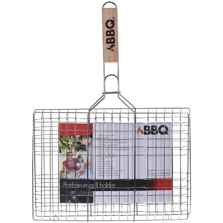 PARRILLA DOBLE MANGO MADERA 34X24 CM