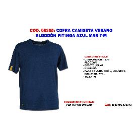 BAJA COFRA CAMISETA VERANO ALGODON PITINGA AZUL MAR. T-M