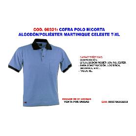 COFRA POLO M-CORTA FINSTOCK ALGODON-POL. MARTINIQUE CELESTE T-XL