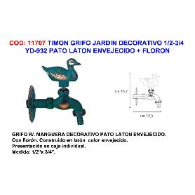PLUVIA GRIFO JARDIN DECORATIVO YD932 PATO 1-2-3-4 LATON ENV+FLOR